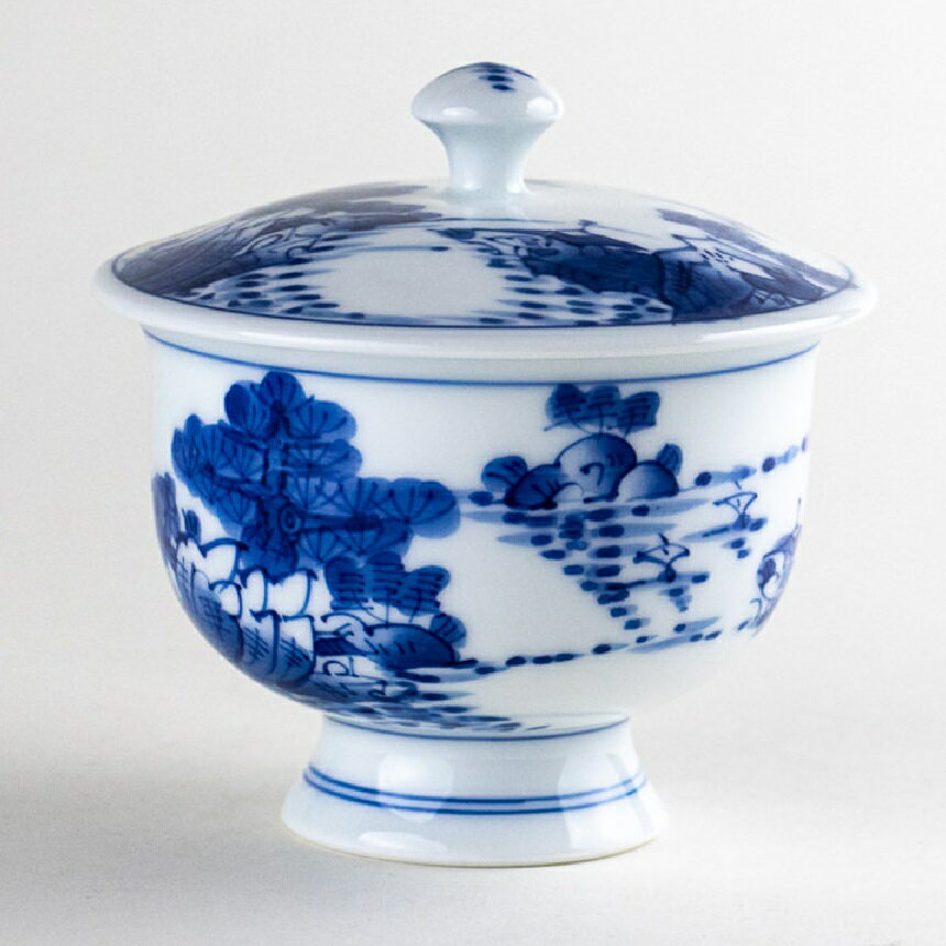 有田焼 山水 蓋付き汲出し（5客組）