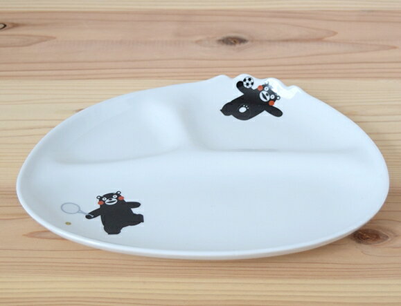 長崎県波佐見焼 くまモン　仕切プレート/モーニング・ランチプレート　ワンプレート
