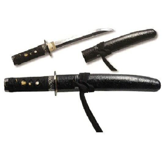 合金刀身模造刀 懐剣シリーズ 短刀 (黒糸拵) 装飾刀で真剣ではありません。実際に切れることはございま..