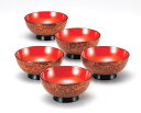 会津漆器 会津塗特選漆器 金虫喰塗 4.0 汁椀 (漆・手塗) 5客揃<お屠蘇 雑煮 迎春 正月 お祝い 独楽 おせち>