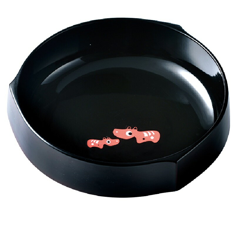 会津漆器・会津塗 溜内朱 6.5匠鉢 赤べこ