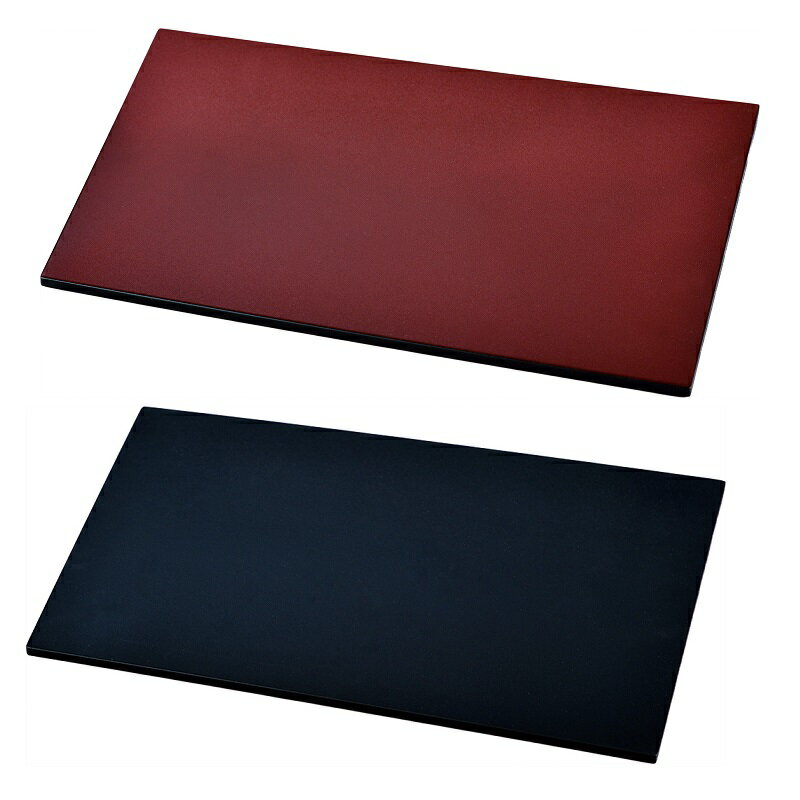 Lunch Mat - 会津漆器・会津塗 黒・朱 14.0 石目両面 長角膳