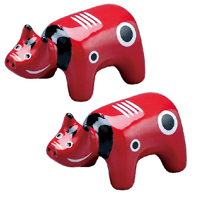 会津漆器・会津塗 箸置 赤べこ（2個組）