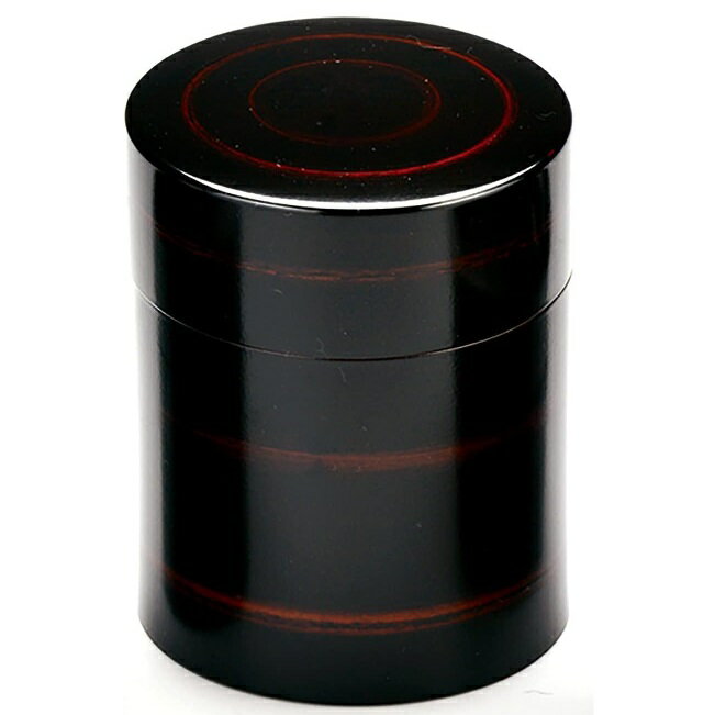 会津漆器・会津塗 栃ボカシ 茶筒 中