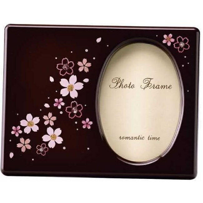 会津漆器・会津塗 プチピクチャー 桜吹雪 (こげ茶)