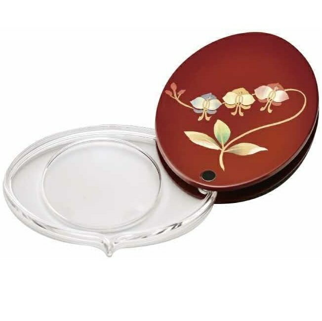 会津漆器・会津塗 小判ルーペ 胡蝶蘭 (朱)