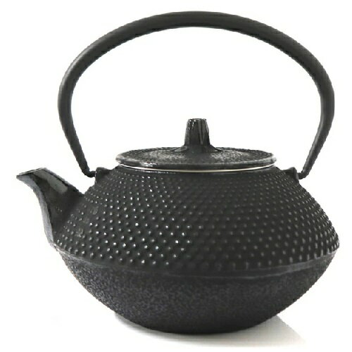 南部鉄器・南部鐡器 鉄瓶 丸アラレ（0.5L） 内面漆加工