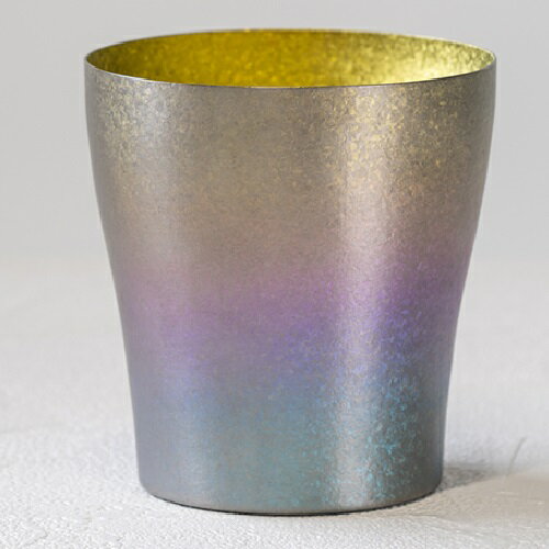 高保冷2重構造タイプ・ チタン二重タンブラー　古雅　虹色　桐箱