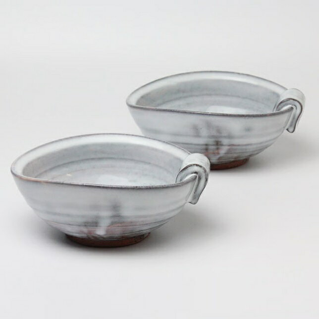 萩焼 椿秀窯 萩白釉取り鉢ペア　約φ15.5×12.5×H6.0cm×2客