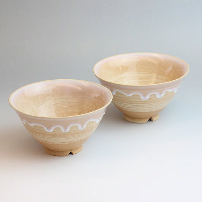萩焼 椿秀窯 萩の雫 しずく 飯茶碗ペア
