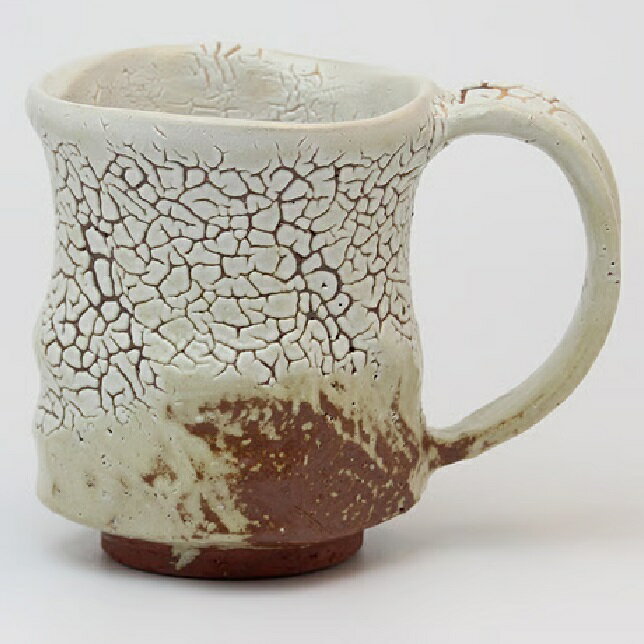 萩焼 椿秀窯 （椋原佳俊作） マグカップ雪