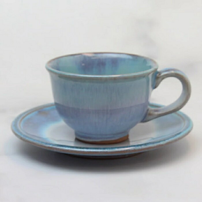 萩焼 tella（ステラ）珈琲碗皿　ブルーグリーン(3.0)