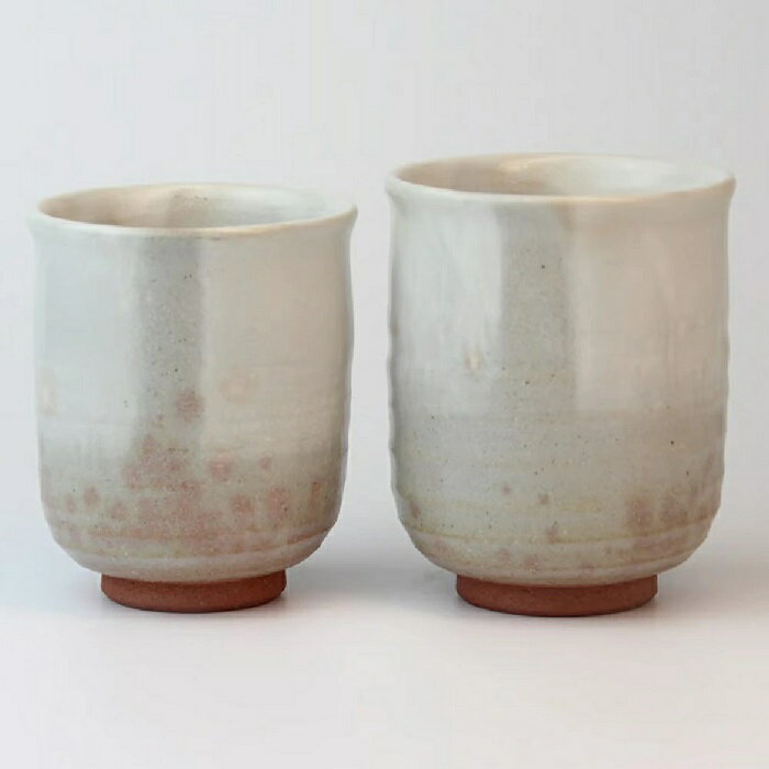 萩焼 椿秀窯 銀灰組湯呑　小：約φ7.0×H8.0cm（190ml）大：約φ7.0×H9.0cm（230ml）