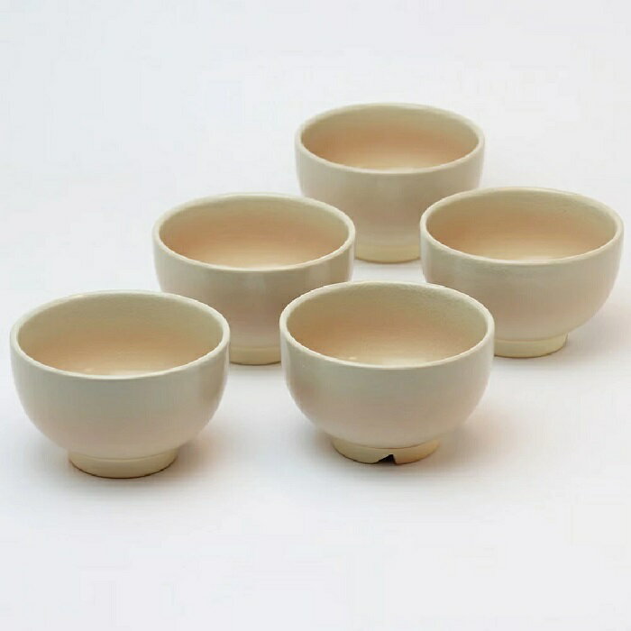 萩焼 椿秀窯 姫土汲み出し揃（約φ9.0×H5.5cm）（200ml）×5客