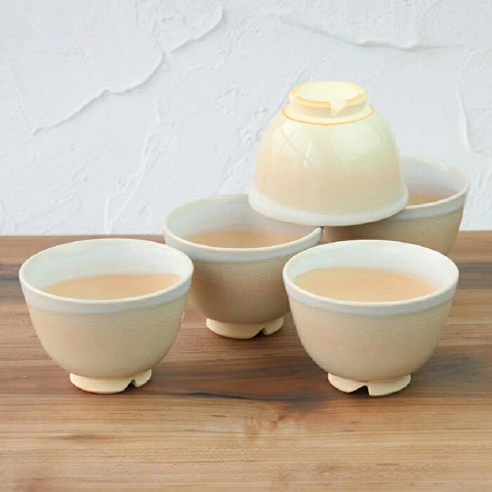 Hagi Ware - 萩焼 椿秀窯 細小汲み出し揃（約φ8.0×H5.5cm）（130ml）×5客