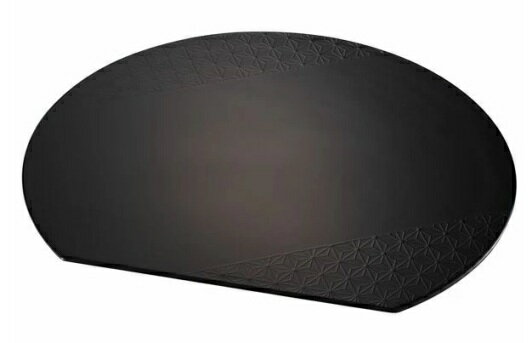 山中漆器 テーブル演出マット 半月型ブラック 日本製 ABS樹脂/ウレタン塗装 ランチョンマット