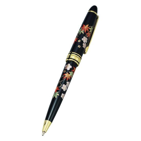 Rakuten - 山中漆器　漆芸ボールペン 春秋ブラック＜ギフト　プレゼント　父の日　誕生日　敬老の日　お祝い　お返し　記念品　海外土産＞