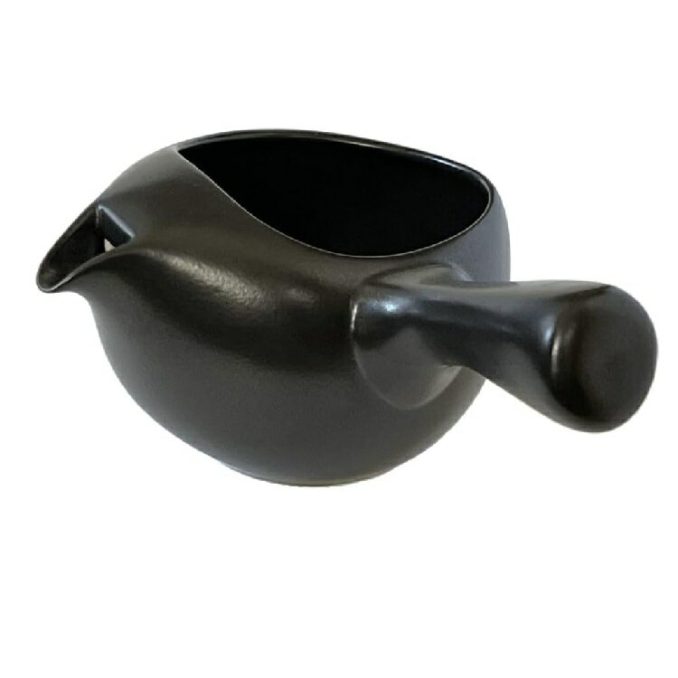 常滑焼 珈琲急須 晶窯作「フタなし 黒」400ml (80メッシュ丸網茶こし)