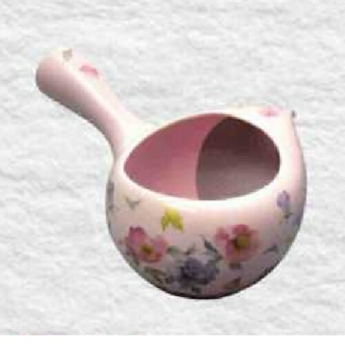 美濃焼 (常滑焼) フタなし急須 晶窯作「ちゃーみる ピンク・牡丹」400ml (えむ網茶こし)