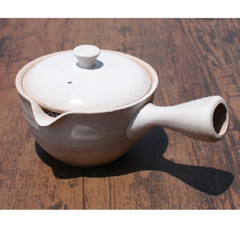 常滑焼 急須 里山作「七十七穴 白釉」330ml (棚茶こし)