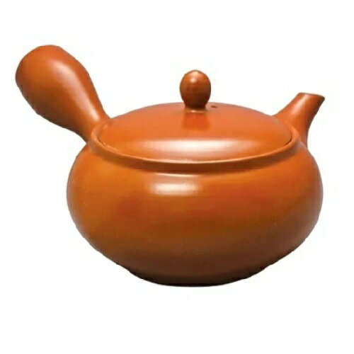 常滑焼 急須 晶作「朱 無地」360ml (おーばる網茶こし)