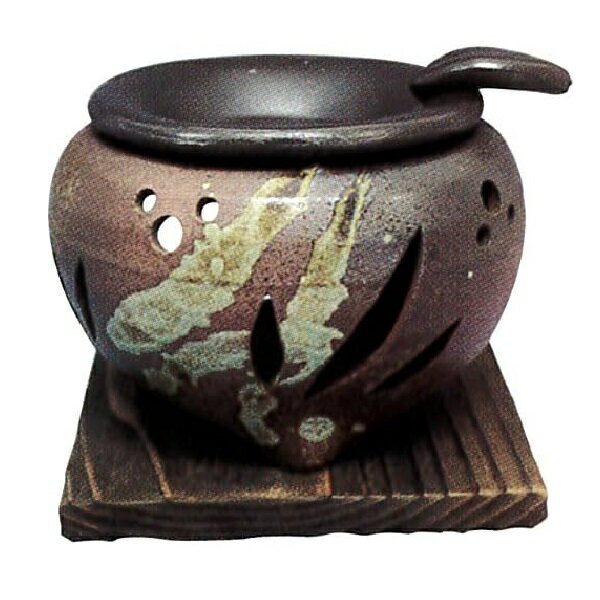 常滑焼 山房窯 ロウソクタイプ茶香炉(杉板・ロウソク1ヶ付)南蜜