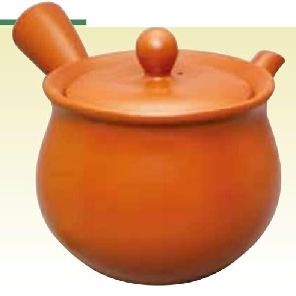 常滑焼 急須 里山作「朱 無地」1150ml (さわやか網茶こし)