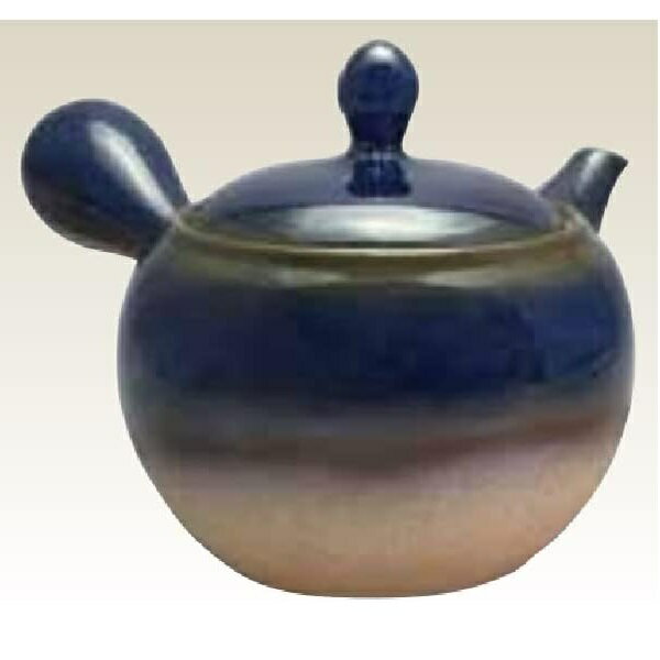 常滑焼 急須 里山作「ナマコ釉」350ml (平網茶こし)