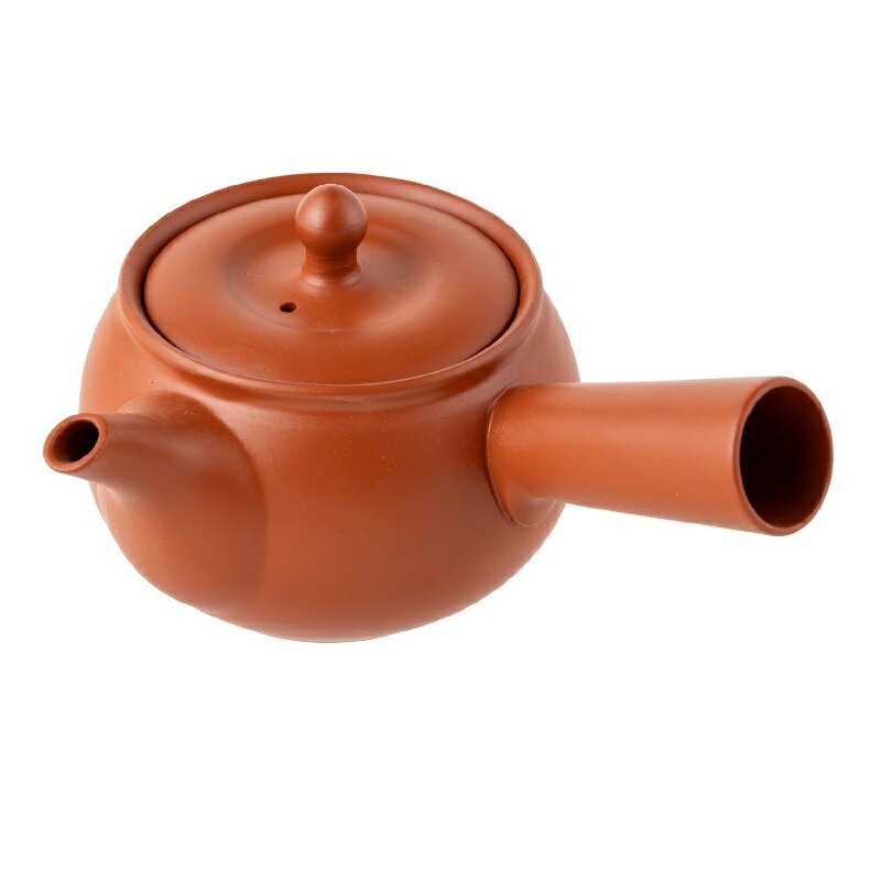 常滑焼 急須 里山作「朱 無地」330ml (さわやか網茶こし)