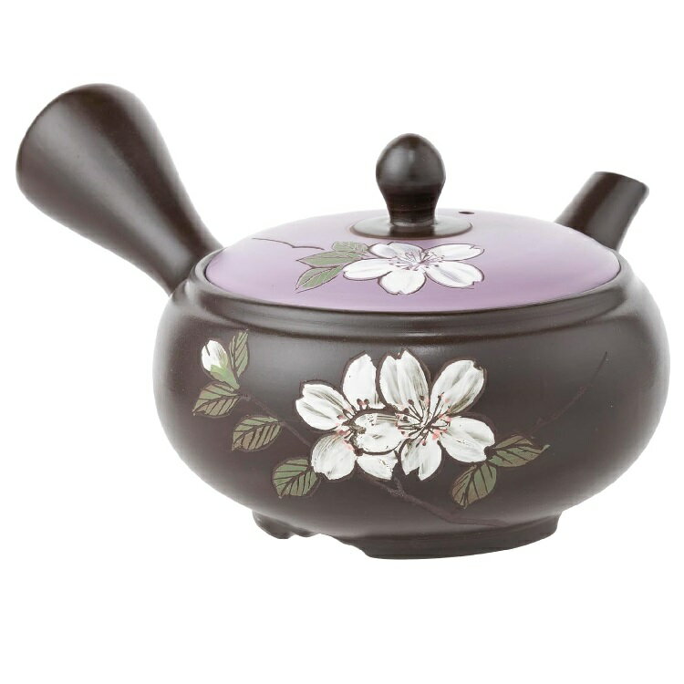 常滑焼 急須 竹春作「変り蓋桜」250ml (帯網茶こし)