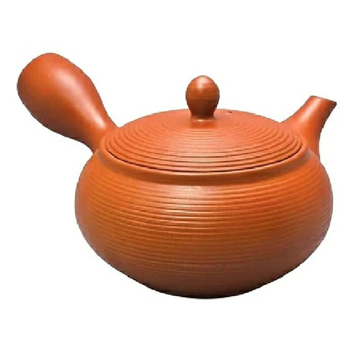 常滑焼 急須 晶作「朱 線段」360ml (帯網茶こし)