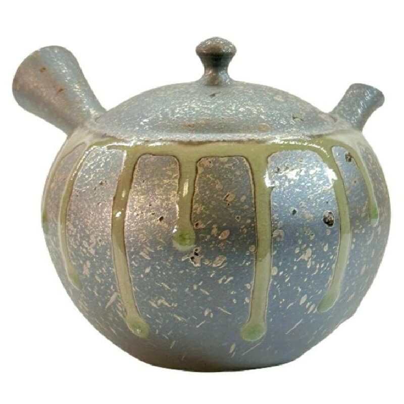 常滑焼 急須 徳太作「炭化灰釉流し」300ml (セラメッシュ茶こし)