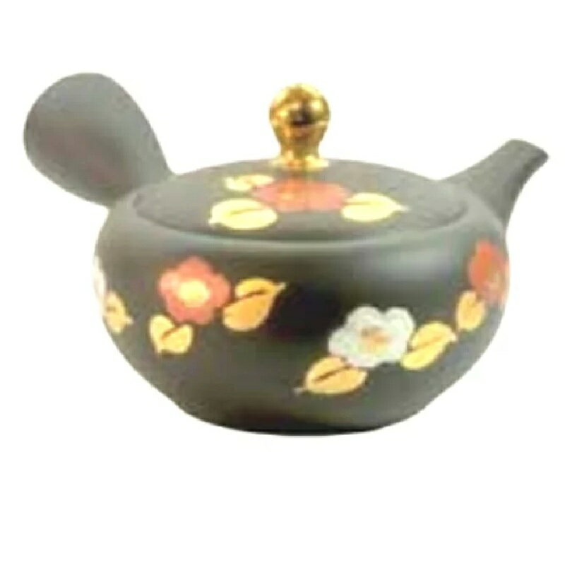 常滑焼 急須 昭萌作「二色椿金摘み」270ml (セラメッシュ茶こし)