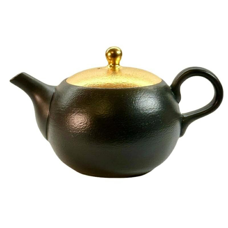 常滑焼 急須 昭萌作「黄金蓋黒」200ml (セラメッシュ茶こし)