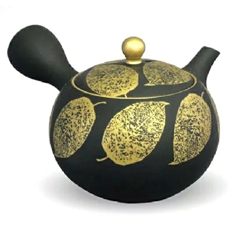 常滑焼 急須 昭萌作「木の葉金摘み」200ml (セラメッシュ茶こし)