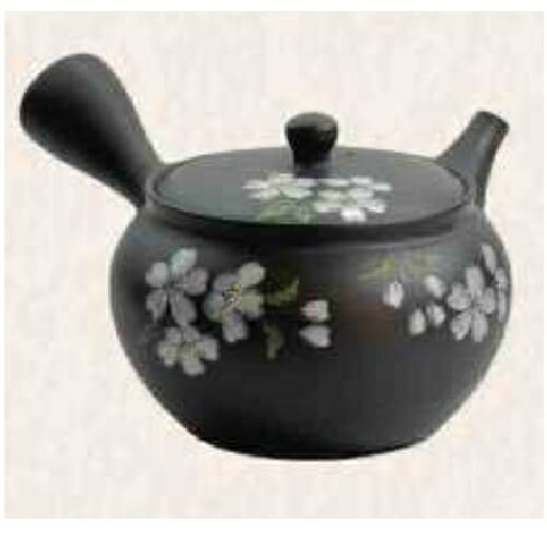 常滑焼 急須 玉光作「黒窯変 桜」240ml (セラメッシュ茶こし)