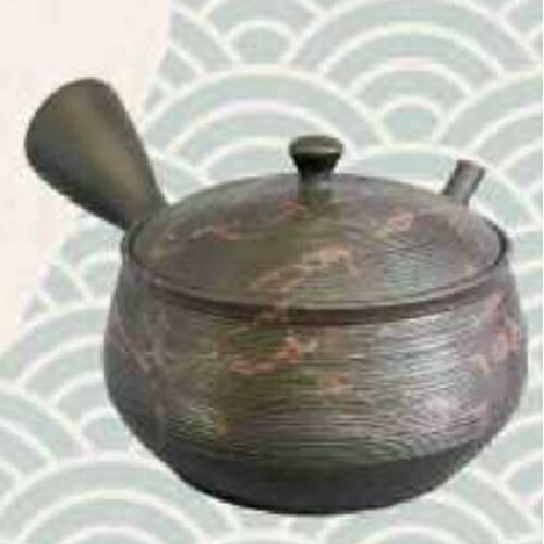 常滑焼 急須 玉光作「茶窯変 松皮藻掛」150ml (セラメッシュ茶こし)