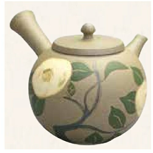 常滑焼 急須 青峰作「焼締 印籠白椿」330ml (ささめ茶こし)