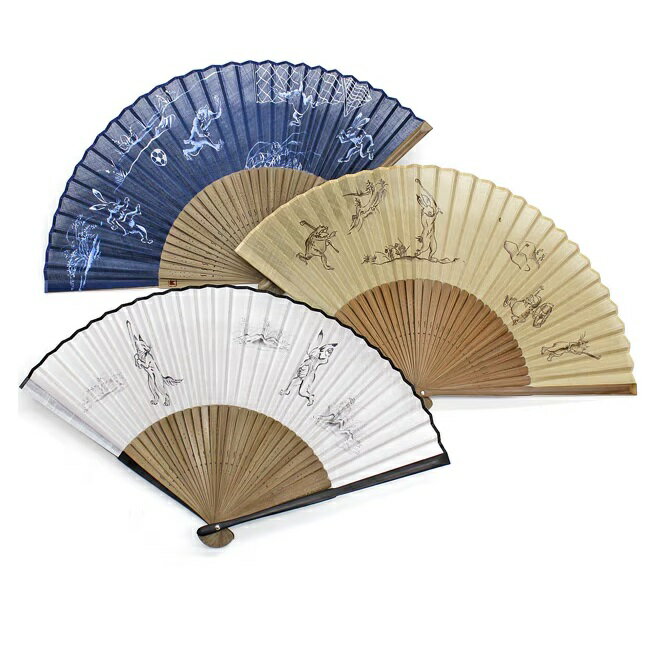 【男性用扇子】楽獣戯画／らくじゅうぎが（扇子袋付き・紙箱入り）