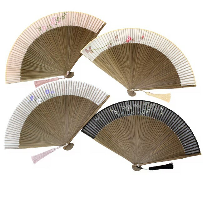 【女性用扇子】六十間 巴（扇子袋付き・桐箱入り）