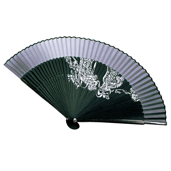 楽天七to八-Seven to eight-扇子 メンズ 男性用 紳士扇子 龍 黒 上品 和装小物 京都 うちわ 着物 浴衣 おしゃれ 舞扇堂 竹龍 龍・黒ボカシ 扇子袋セット Y35203-A2