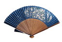 桐箱入高級扇子 【男性用扇子】切絵 颯 扇子袋セット 紺<ギフト プレゼント お祝い お返し 誕生日 父の日 母の日 敬老の日 退職祝い 結婚>