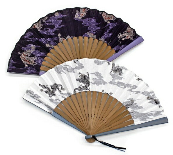 【男性用扇子】飛龍/布扇子片貼り(扇子袋付き・桐箱入り)<ギフト プレゼント お祝い お返し 誕生日 母の日 敬老の日 退職祝い 結婚>