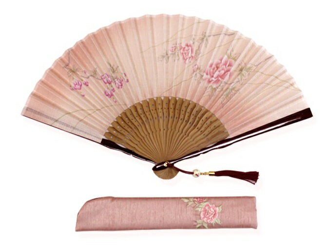 日本製　女性用扇子　牡丹と花海棠（扇子袋付き・桐箱入り）rei 全3色＜ギフト　プレゼント　お祝い　お返し　誕生日　父の日　母の日　敬老の日　退職祝い　結婚＞