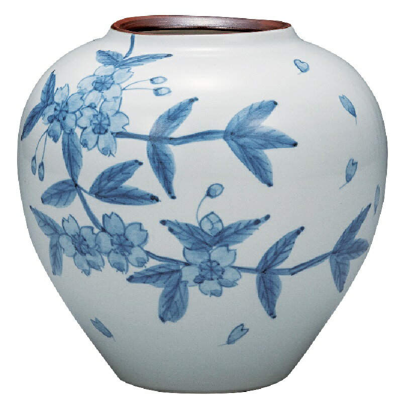 九谷焼 インテリア 花瓶・フラワースタンド 6号花瓶 桜ちらし