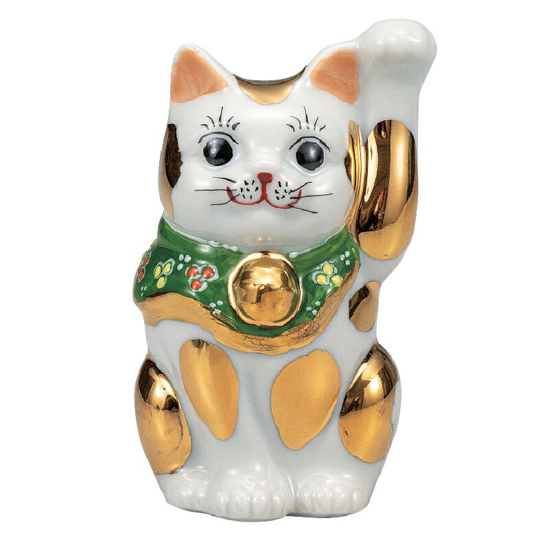 Rakuten - 九谷焼 インテリア 置物・オブジェ 2.8号招き猫 金ブチ
