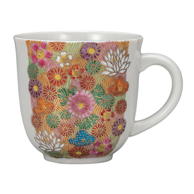 九谷焼福田良則マグカップ金雲桜富士