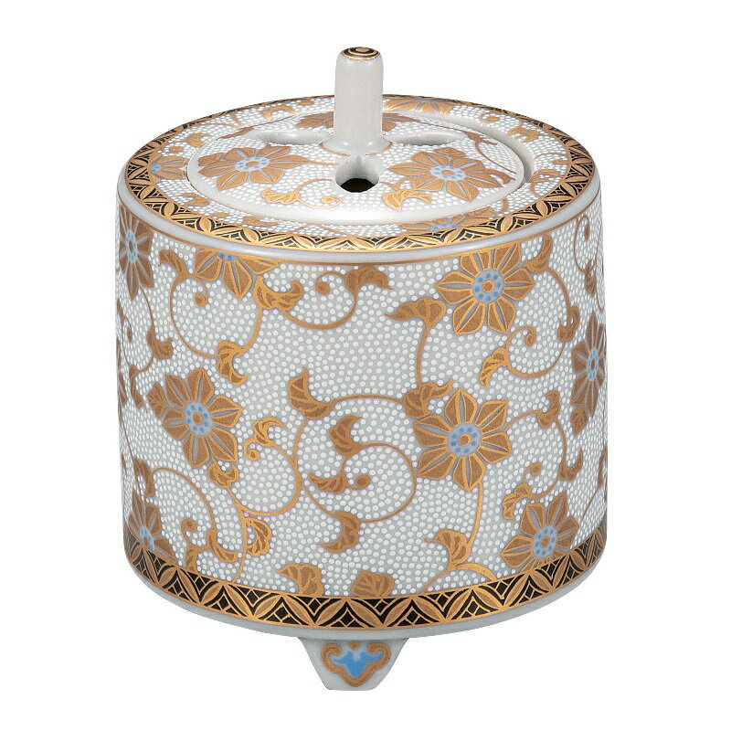 九谷焼 3号香炉 白粒金鉄仙