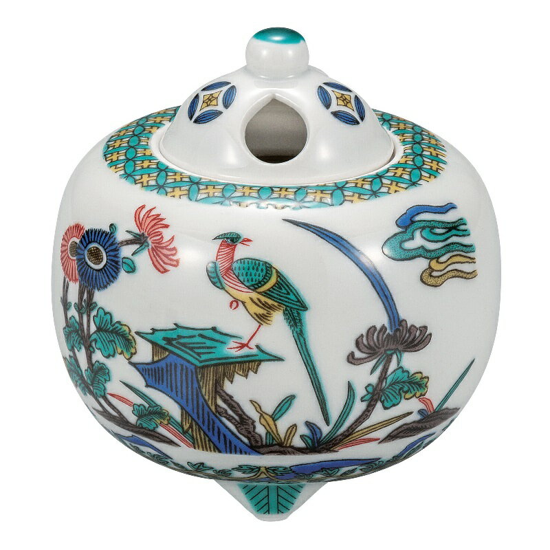 九谷焼 3.5号香炉 古九谷花鳥