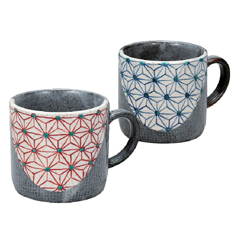 九谷焼 ペアマグカップ 麻文